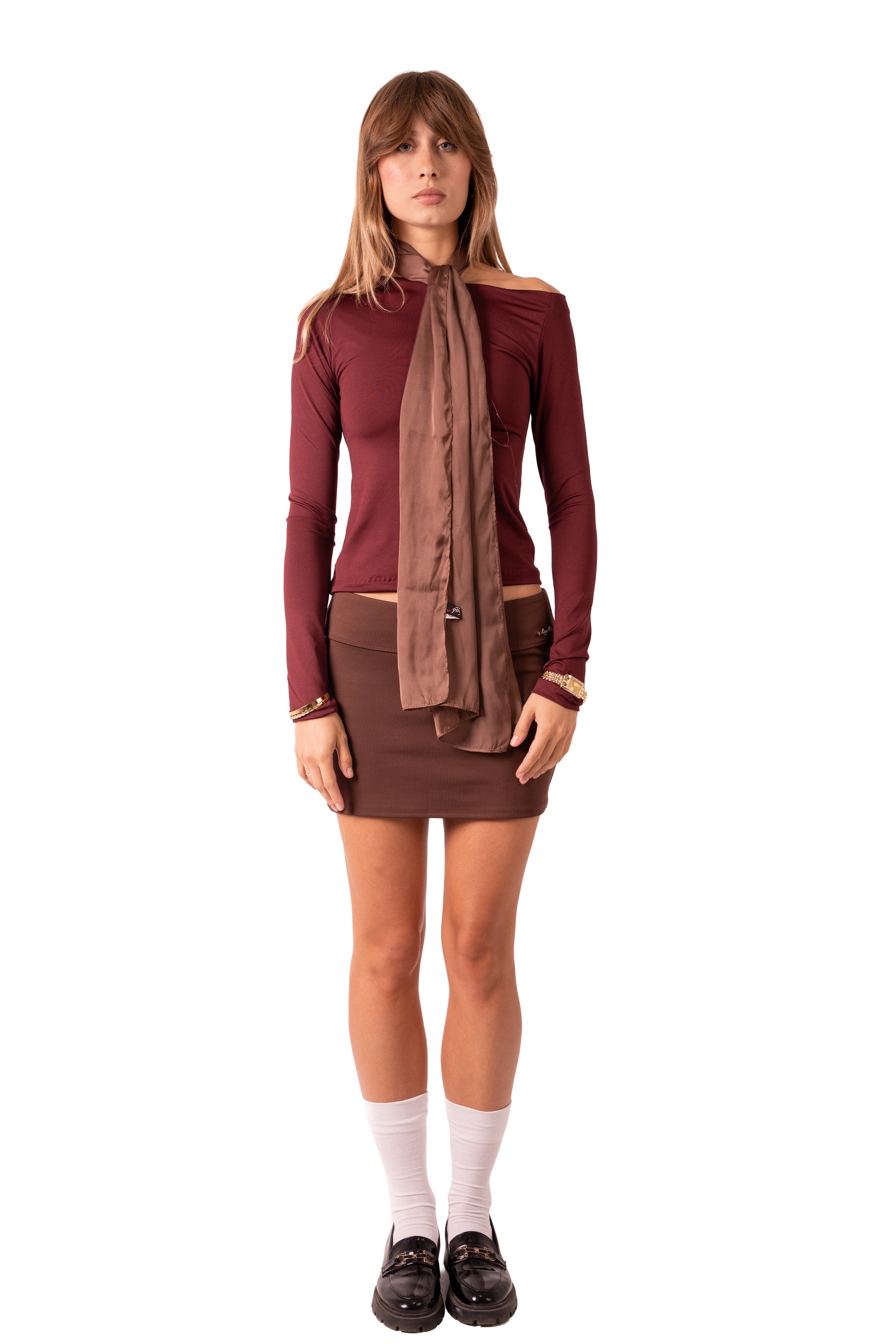 Assymetrical Off Shoulder - Burgundy