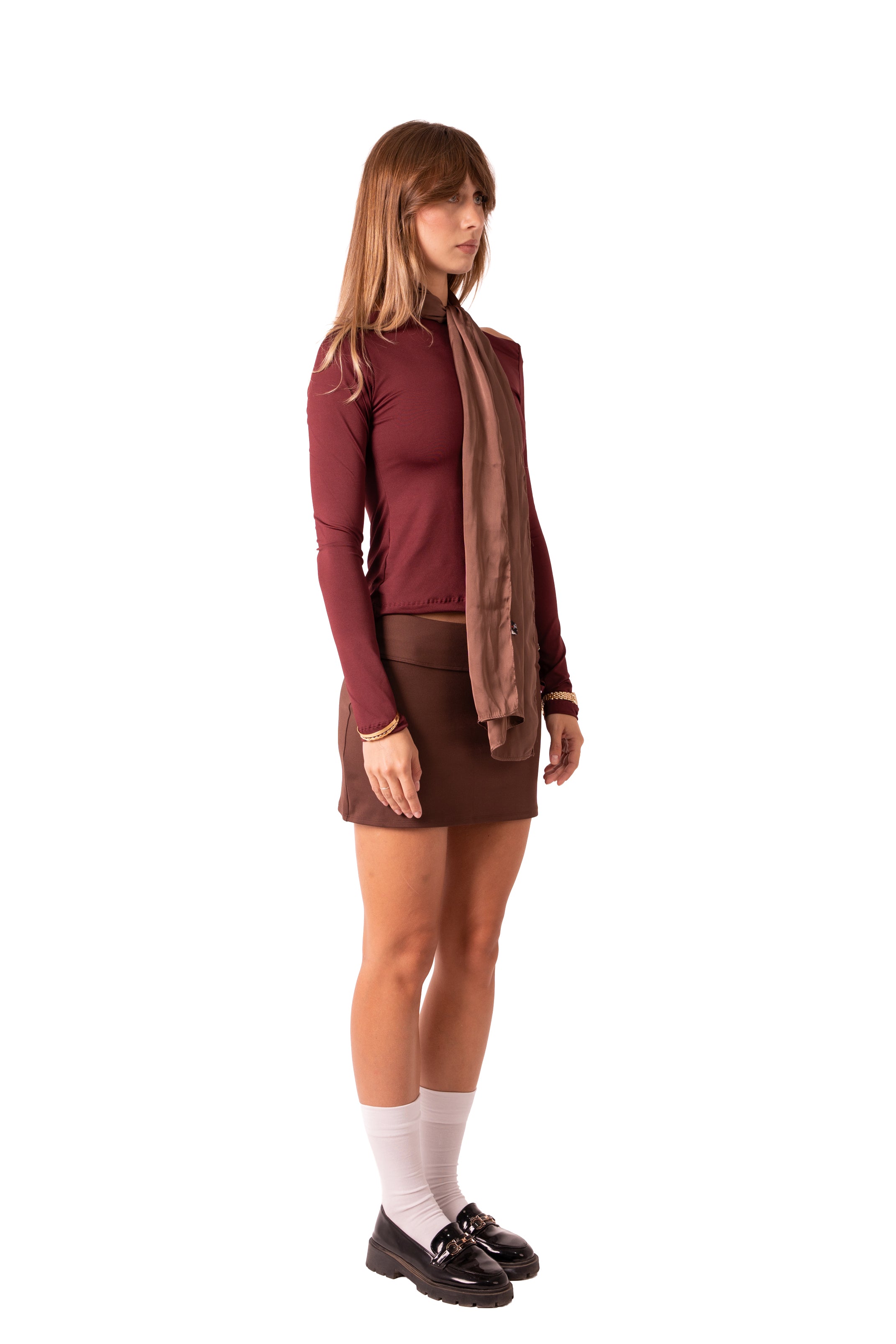 Assymetrical Off Shoulder - Burgundy