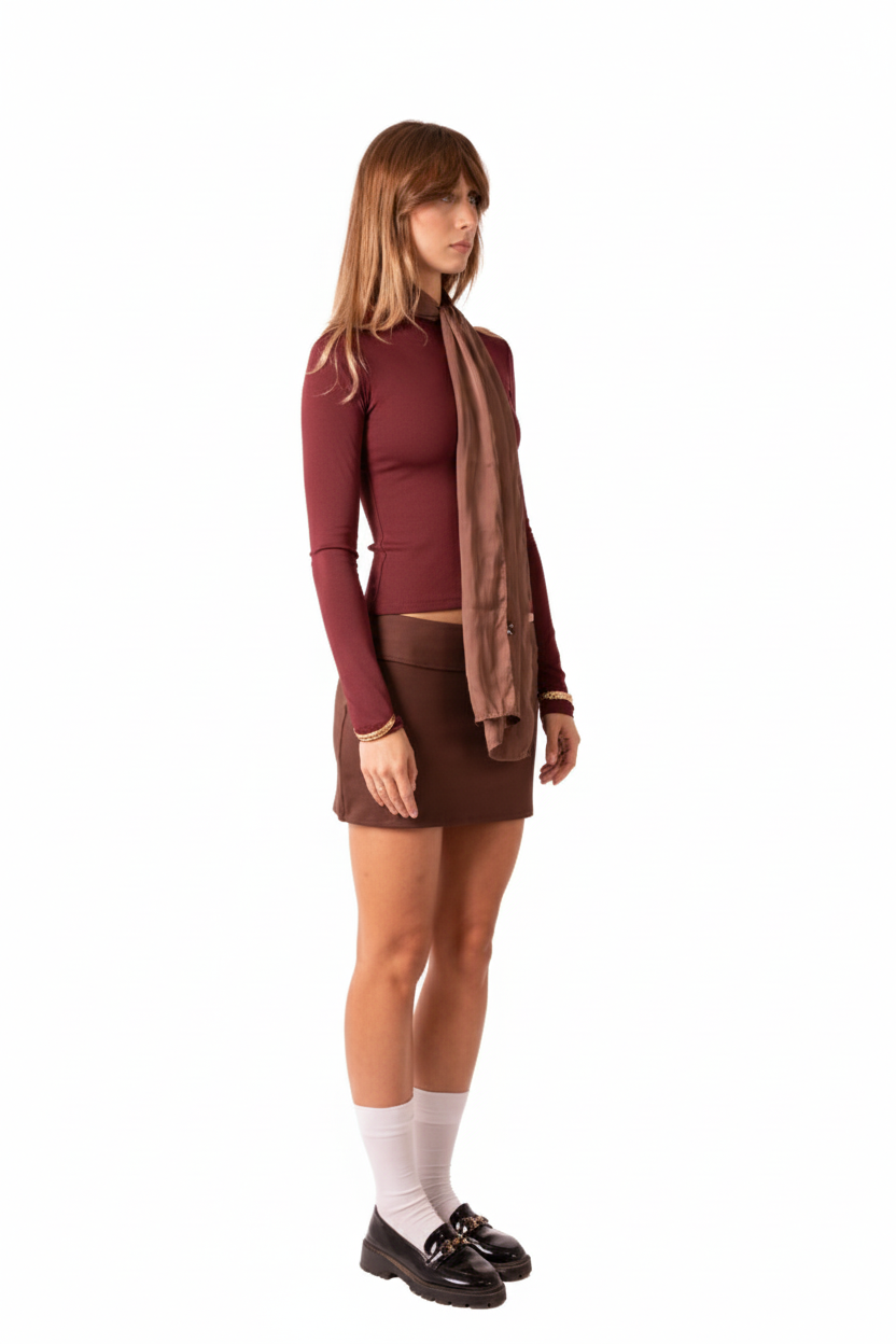 Assymetrical Off Shoulder - Burgundy