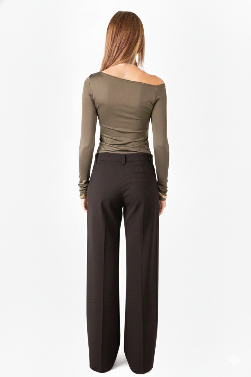 Round Neck Full Sleeve Top - Olive