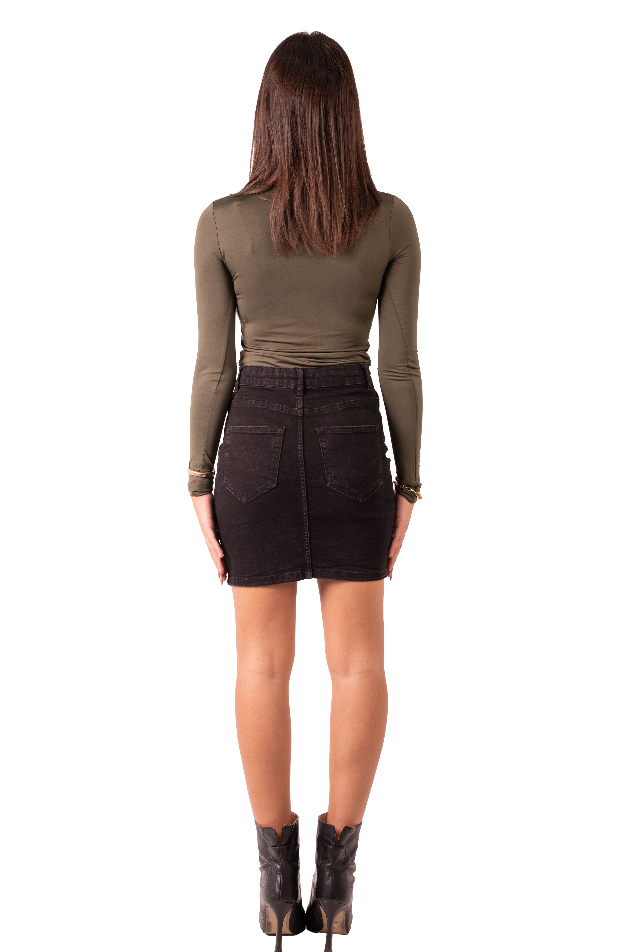 Round Neck Full Sleeve Top - olive